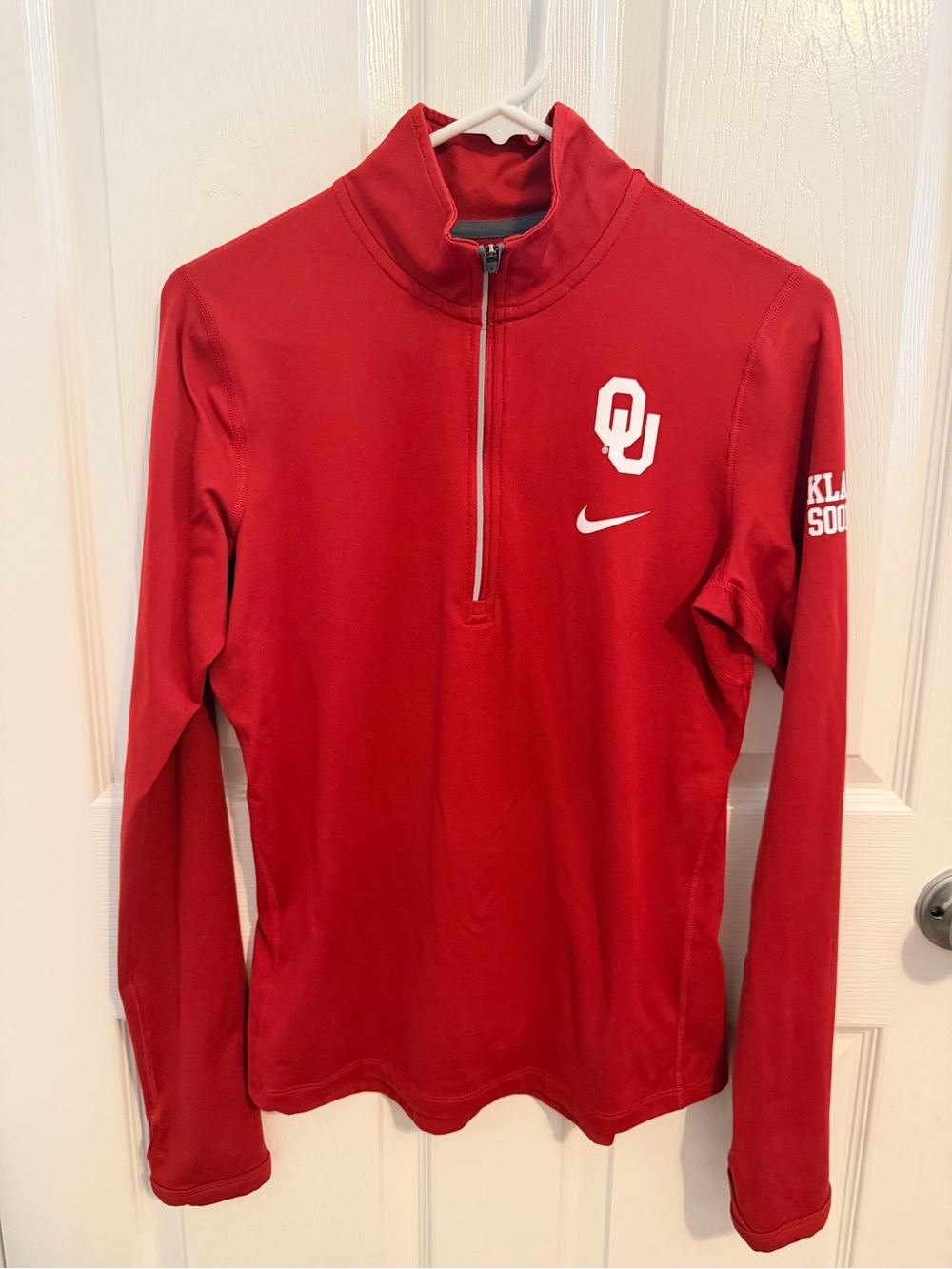Nike Women’s Red OU Dri-FIT Half-Zip Pullover ~Size Medium